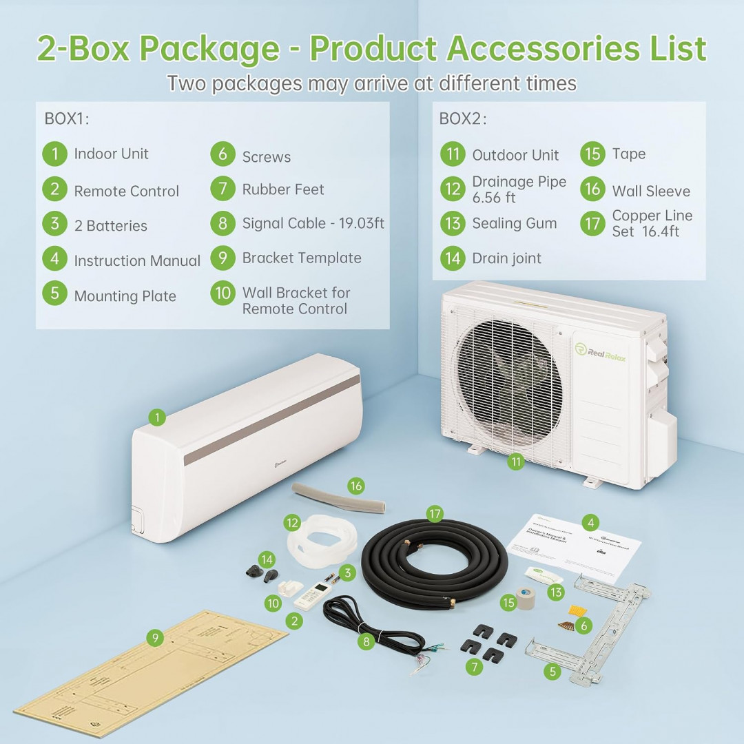 Real RelaxMini Split AC & Heating System *outdoor unit only* - 9000 BTU - 19 SEER2, 115V Inverter Cooling, 0.75 Ton Heat Pump - 450 Sq.Ft - WHITE (MODEL: ftskt09iei1) image 2