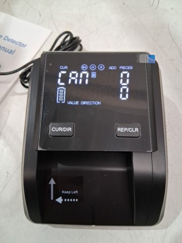 Better Office Products Portable Compact Counterfeit Bill/Money Detector Machine with LCD Display with Power Cord & Rechargeable Battery - USD/EUR/GBP/MXN - Total Value & Add Function - black (MODEL: 24001) image 3