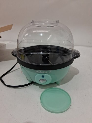 ELITE GOURMET AUTOMATIC STIRRING POPCORN MAKER WITH BUILT-IN BOWL - 3QT - MINT (MODEL: EPM330M) image 3