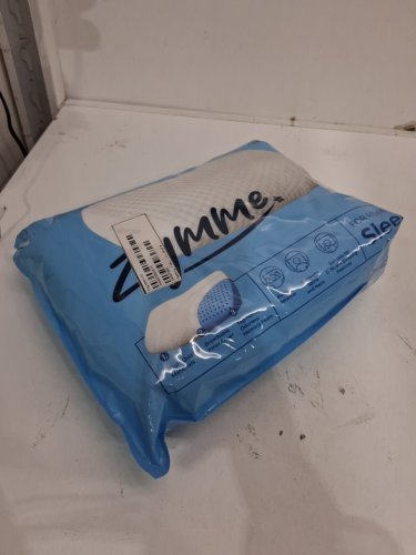 ZYMME 4-WAY ERGONOMIC MEMORY FOAM PILLOW - 22" X 13" X 4" - WHITE/BLUE image 4