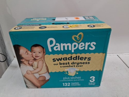 132PK PAMPERS SWADDLERS DIAPERS - SIZE 3 image 3