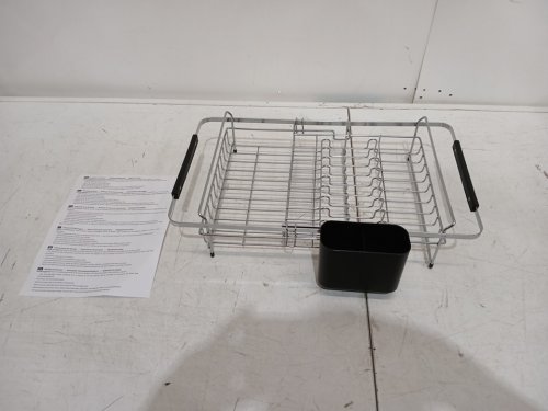 urackify expandable in-sink dish drying rack - 14.5" x 18" - silver image 3