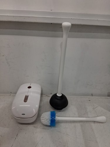 OXO GOOD GRIPS HIDEAWAY TOILET BRUSH AND PLUNGER COMBO SET - WHITE (MODEL: 1373580) image 2