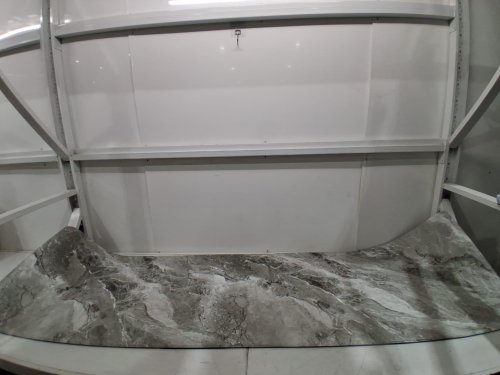 ANTI-FATIGUE MARBLED KITCHEN MAT - 87" X 23" - WHITE/black image 2