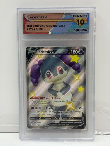 DSG GRADED GEM MINT 10 INDEEDEE V 2021 POKEMON SHINING FATES #SV114/SV122 SHINY image 3