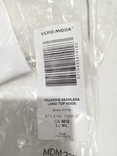 Vero moda vmjackie seamless long top - medium/large - white (style: 10269120) image 5