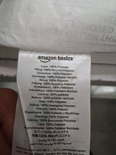 2PK AMAZONBASICS SOFT DENSITY BED PILLOWS FOR STOMACH & BACK SLEEPERS - KING 20" X 36" - WHITE image 5