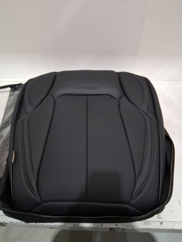 6PC coverado faux leather luxury front seat covers - universal - BLACK image 3