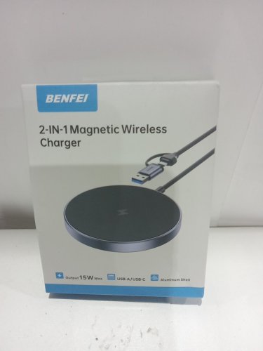 BENFEI 2-IN-1 Magenetic Wireless Charger USB-A / USB-C - 15W Output - grey (Model: 000401grey) image 2