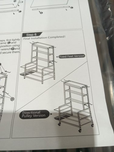 AT HOME GYM EQUIPMENT rack with wheels - 3 tiers - 600lbs capacity - black/wood (model: Q3NH7) image 7
