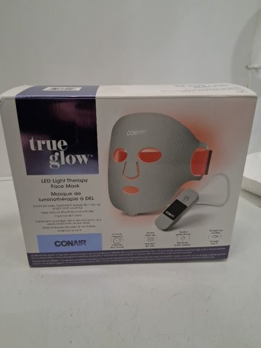 conair true glow led light therapy face mask with velour storage pouch - white (model: 2456789) image 4