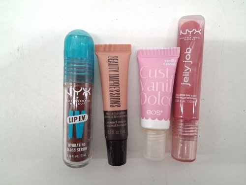 4 assorted lip products - assorted brands, sizes and colours - nyx / beauty impressions / eos image 2