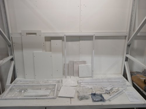 L-shaped desk with 3 drawers, power outlet & LED lights - 29.9" x 31.5" x 43.1" - white (model: 55sccksl3d100wpvcysy) image 3
