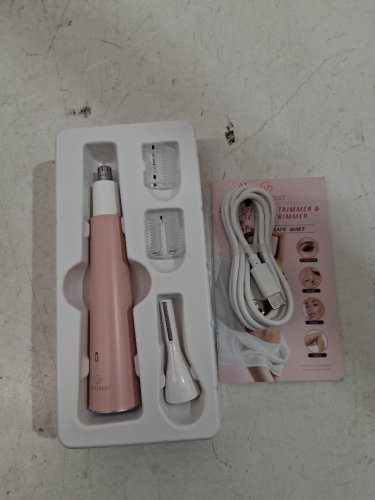 vogcrest 3-in-1 facial & body hair trimmer - pink (model: rfcd529) image 3