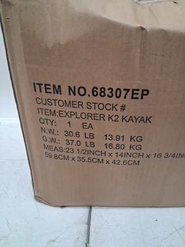 INTEX EXPLORER K2 2-PERSON INFLATABLE KAYAK SET WITH ALUMINUM OARS & PUMP - YELLOW (MODEL: 68307EP) image 3