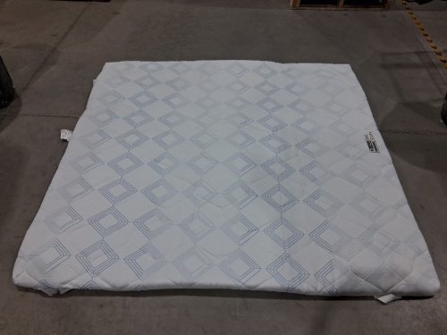 bedstory non-slip memory foam mattress topper - king - white/blue image 3