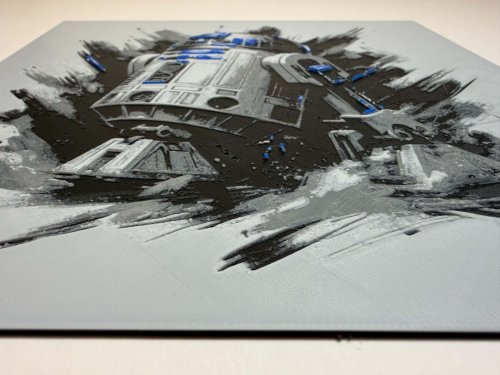 8"x8" 3D Printed- R2D2 - Star Wars - Textured Photo image 2