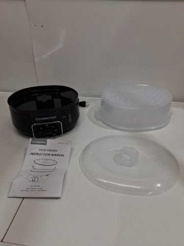 COZEEMAX ELECTRIC FOOD STEAMER - 3 TIER STEAMER FOR VEGETABLES, FISH, RICE - BPA FREE - 800W - 13.7QT - black - (MODEL: mk902-US) image 2