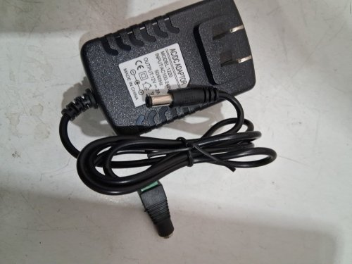 2PC AC/DC ADAPTOR CHARGER WITH 2-PIN GREEN TERMINAL BLOCK CONNECTOR JACK - AC100-240V - 50/60HZ - OUTPUT 12V 2AAMP - BLACK (MODEL: 1220) image 3