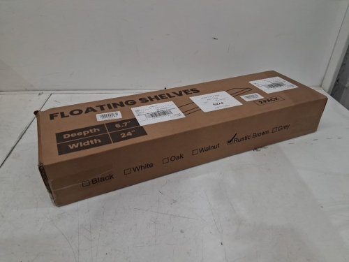 2pk venusmiles floating wall shelves with invisible brackets - 24" x 1.4" x 6.7" - Walnut (model: FL-HW-PVC-24-WN-2P) image 4