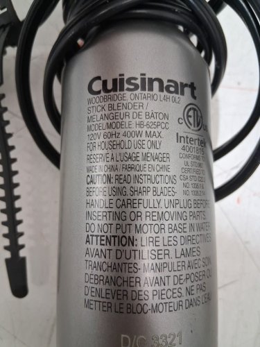 Cuisinart variable speed hand blender with attachments - stainless steel (model: hb-625pcc / 1437697) image 4