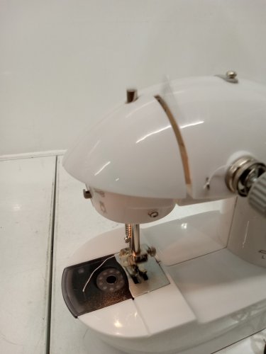 MINI SEWING MACHINE WITH FOOT PEDAL AND ACCESSORIES - WHITE/GREY image 5