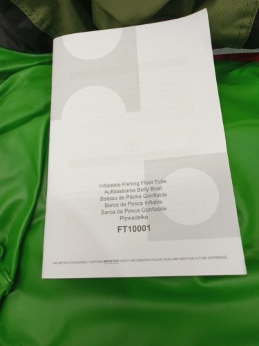 costway Inflatable Fishing Float Tube with paddle & flippers & pump - 53" x 43" x 21" - 350lbs cap - green (model: FT10001) image 5