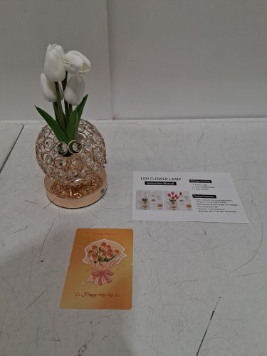 ZQPBLED crystal Tulip Table touch Lamp with 3 Colors - 11" - white image 3