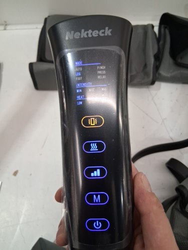 Unisex Nekteck Leg Massager for Circulation & Pain Relief with Air Compression Foot Calf Thigh Massager with 2 Heat & 3 Vibration Functions with 6 Modes 3 Intensities - BLACK/GRAY - (MODEL: FE-7208) image 3