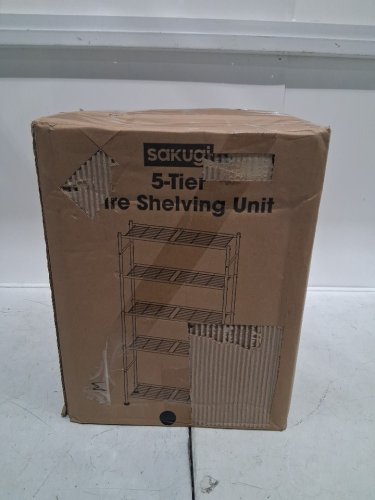 SAKUGI 5-TIER WIRE STORAGE SHELVING UNIT FOR - 1000LB CAPACITY - 33.1" X 12.6" X 72" - BLACK (MODEL: CA615) image 2