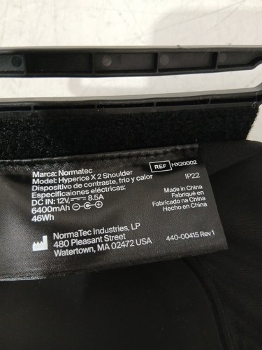Hyperice X2 cordless Shoulder contrast therapy device with body straps / ac cable & charger- 40°F-121°F - black (modal: hx20002) image 10