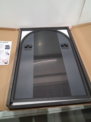 harritpure wall-hanging aluminum alloy frame arched mirror - 20" x 30" - black image 3