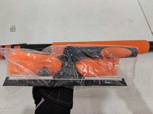 Multi-Purpose Extendable Telescopic Pole with Universal Metal Head for High Reach Cleaning - Up to 24FT - Black / Orange image 4