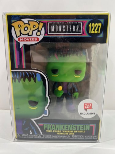 Funko pop! **w exclusive** movies: universal Studios monsters - Frankenstein vinyl figure  (#1227) **plastic protector cover** image 2