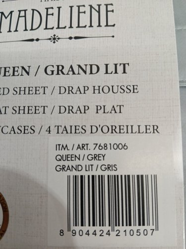 6PC Maison Madeliene Egyptian Cotton 800 Thread Count Sheet Set (4) PILLOW CASES, fitted sheet, flat sheet - queen - GREY (model: 7681006) image 3