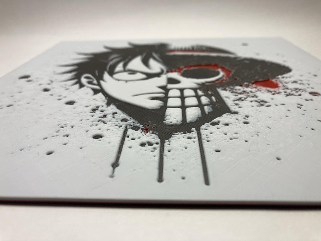 8"x8" 3D Printed - Monkey "D" Luffy - From the anime, One Piece - Textured Photo image 2