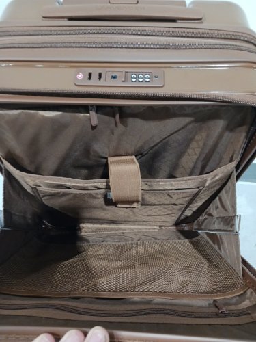 LARVENDER ROLLING SUITCASE CARRY-ON WITH HANDLE AND BUILT-IN LOCK - 20" - GLOSSY MOCHA image 4