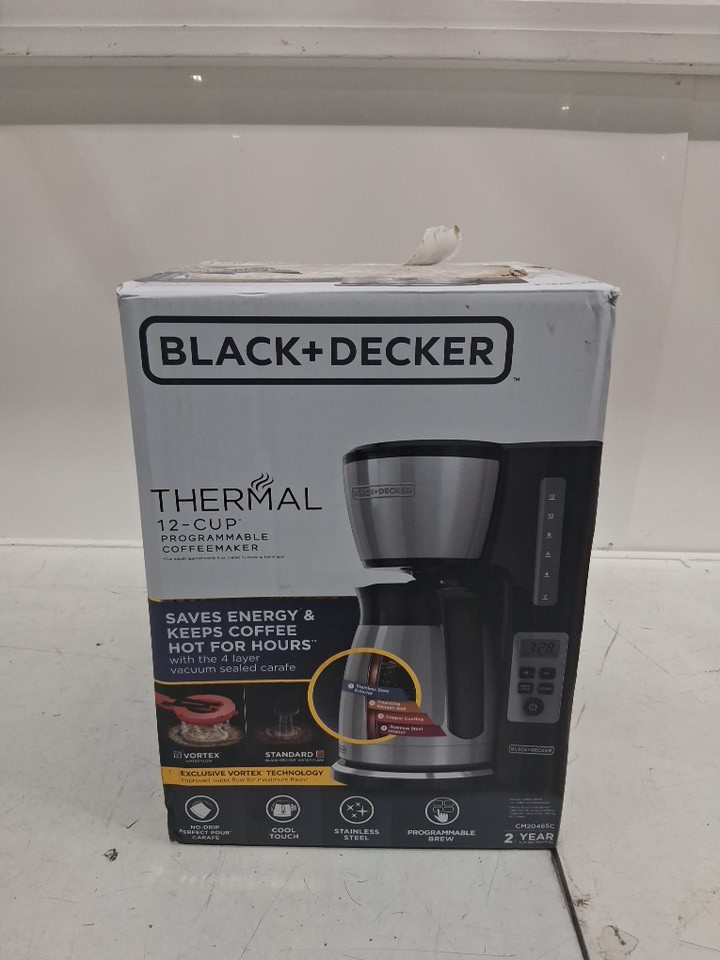 BLACK AND DECKER Programmable Coffee Maker - 12-Cup thermal carafe - Stainless Steel/black (MODEL: CM2046SC) image 2