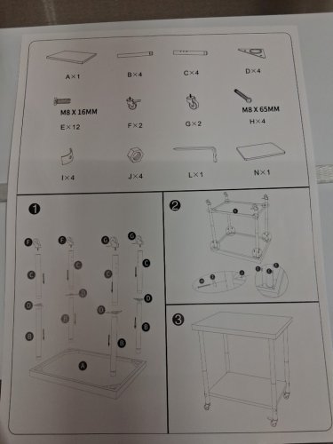 Heavy Duty Metal Worktable with wheels - stainless steel image 4
