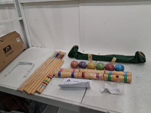 APUDARMIS 6-PLAYER CROQUET SET WITH PREMIUM PINE WOODEN MALLETS, COLOURED BALLS, WICKETS, STAKES , INCLUDES CARRY BAG -28" image 2
