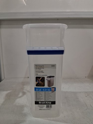 BROIL KING WOOD PELLET STORAGE BIN WITH HANDLE - 20lb Capacity - Clear/Black (MODEL: 66900) image 2
