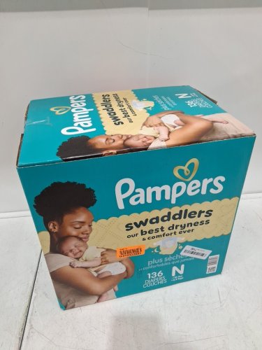 136PK PAMPERS SWADDLERS DIAPERS - NEWBORN SIZE image 2