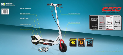 Razor e200 Electric Scooter - white / red (13112410) image 2