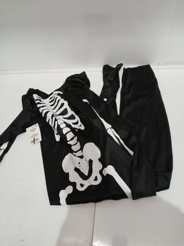 BOYS PARTYHOLIC SKELEBONES COSTUME JUMPSUIT - ONE SIZE - BLACK / WHITE image 2