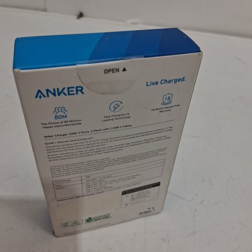 2PK ANKER DUAL USB WALL FAST  CHARGER - WHITE (MODEL: B2348) image 3