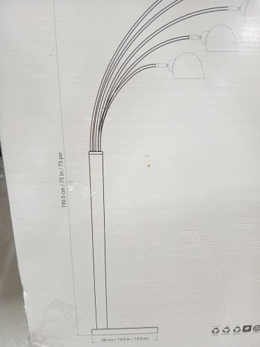 5-Light Floor Lamp - 75" x 38" - Black image 6