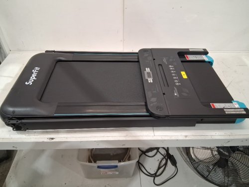 SUPERFIT FOLDABLE COMPACT TREADMILL WITH LED DISPLAY & 12 PRESET PROGRAMS - BLACK/LIGHT BLUE (MODEL: SP37681US-NY) image 4
