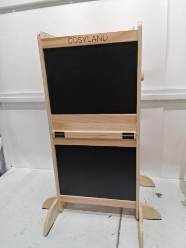 COSYLAND TODDLER 4-IN-1 WOODEN FOLDABLE STANDING TOWER WITH BLACKBOARD - 1.5 TO 3 YEARS - NATURAL WOOD (MODEL: CS000197-1-CA) image 6