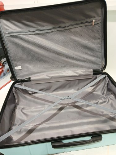2PC strenforce carry-on lightweight luggage with spinner wheels and tsa locks - 28" & 20" - MINT GREEN -(model:scase009) image 6