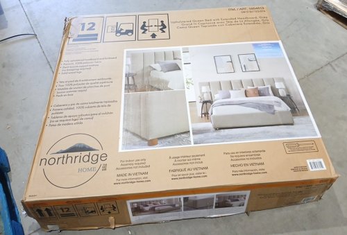 Northridge home marlow lane bed frame with oversized headboard - queen - grey (model: 1854813/D-B272Q-074) *2 BOX ITEM* image 2
